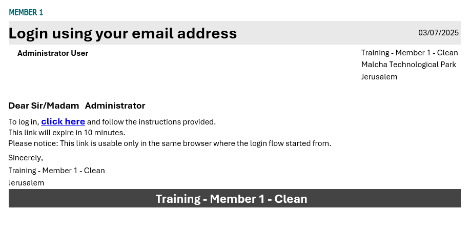 The Login letter for Primo.