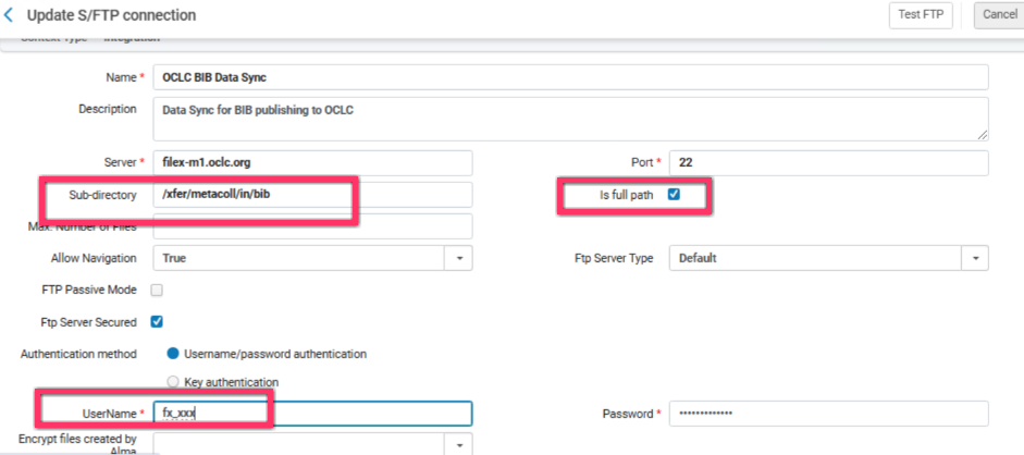 The publish to OCLC page.