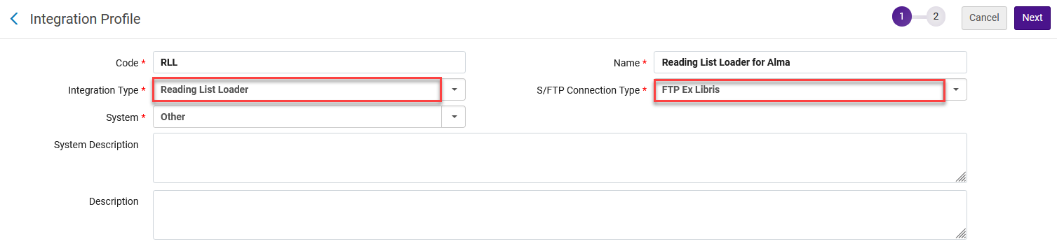 The Integration Profile configuration.