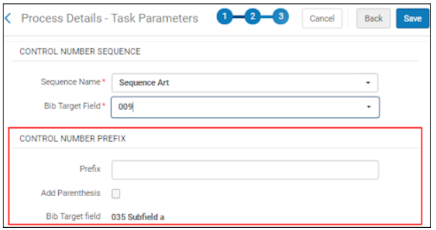 BibGenerateControlNumberFrom009 Task