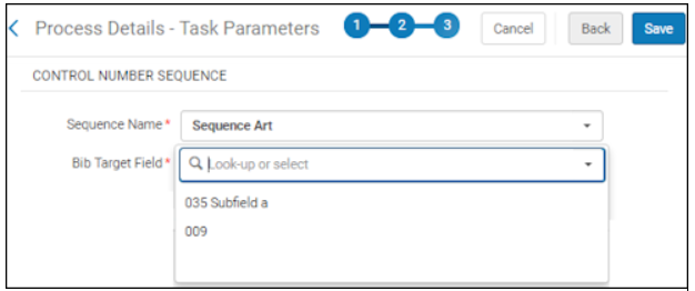 BibGenerateControlNumberSequence Task
