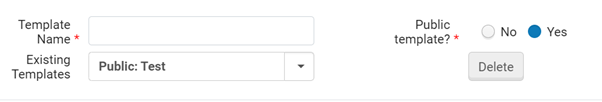 Deleting a Template dialog window