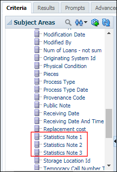 Statistics Note 1, 2, and 3 Subject Areas in Analytics