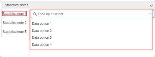 Statistics Note 1 Drop-Down List