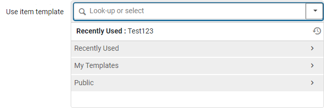 Use Item Template drop menu enabling users to select a template to use in the Add Physical Item quick cataloging form, that automatically populates the item created by that form with the template's data.