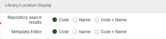 Configure how the Library or Location will be displayed