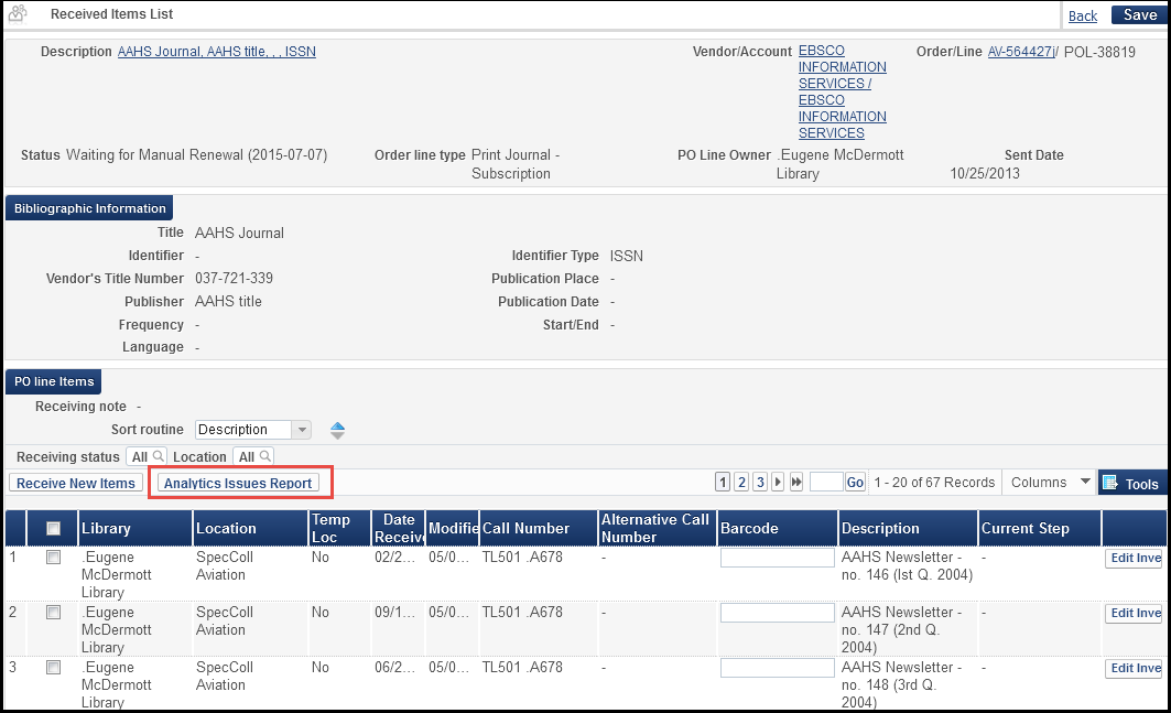 Received_items_list_continuous_with_analytics_issues_report_highlighted