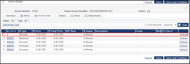 invoice_details_invoice_lines_tab_with_sleeving_line_highlighted