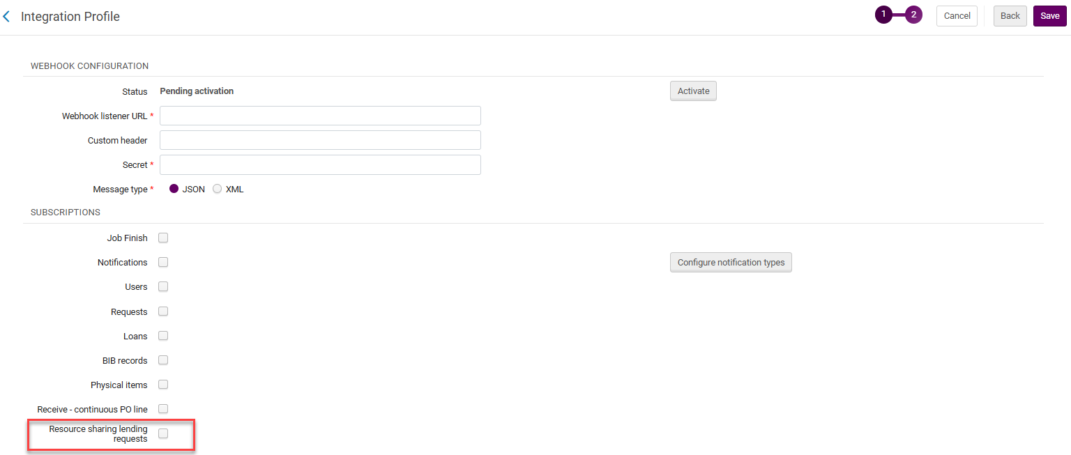 The Job Finish checkbox enabled in the Integration Profile page.
