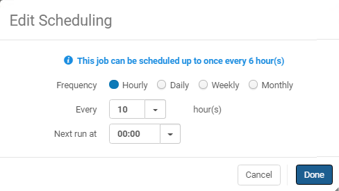 Edit scheduling hourly