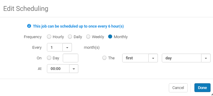 Edit scheduling monthly