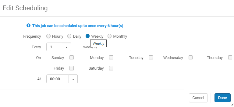 Edit scheduling weekly