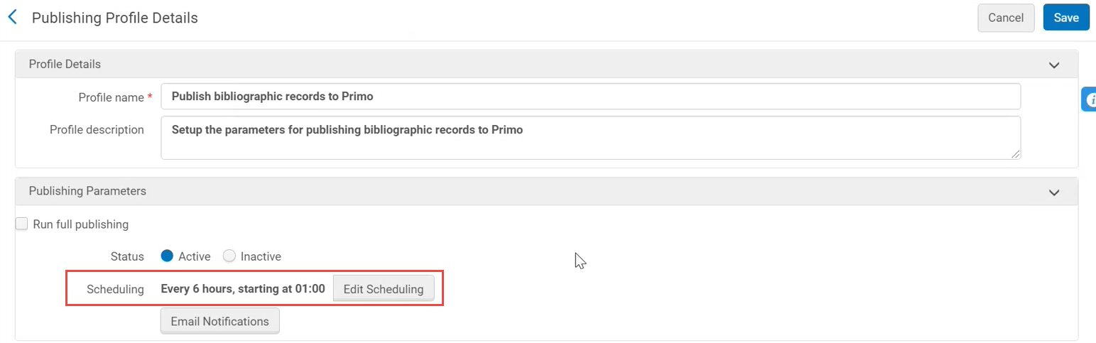 new edit scheduling button
