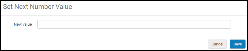 Set Next Number Value Dialog Box