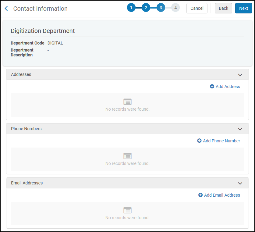 Contact Information Page