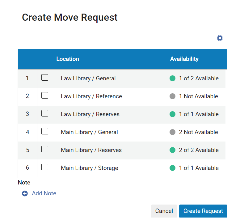 Create Move Request dialog box