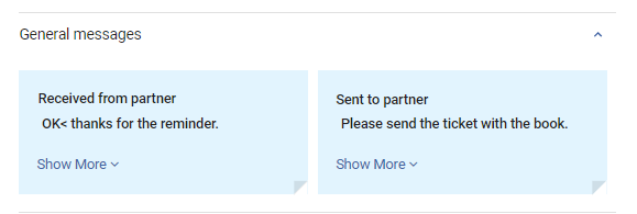 General messages to and from the lender in the Details pane