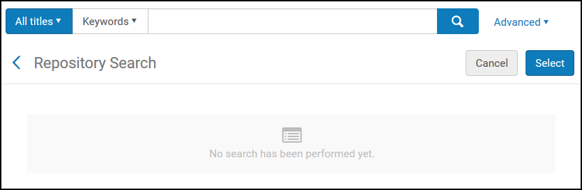 Repository Search Page: Add from Search