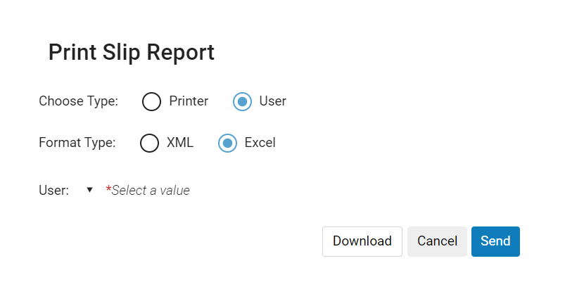 This print slip report dialog box