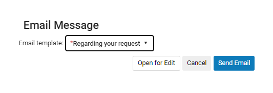 Email Message dialog box when patron-query templates are in use and the template has been selected