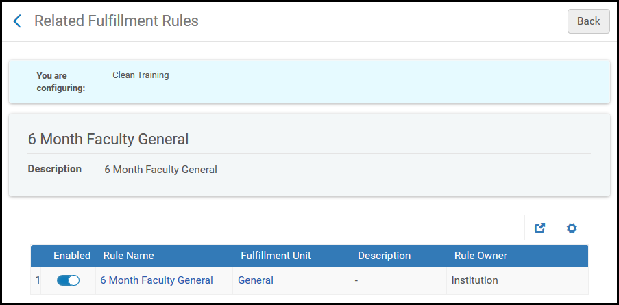 Related Fulfillment Rules Page