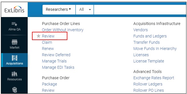 The previous method to create quick links.