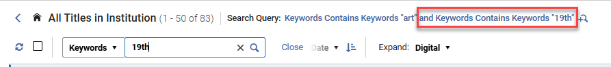 The secondary search in the search query.