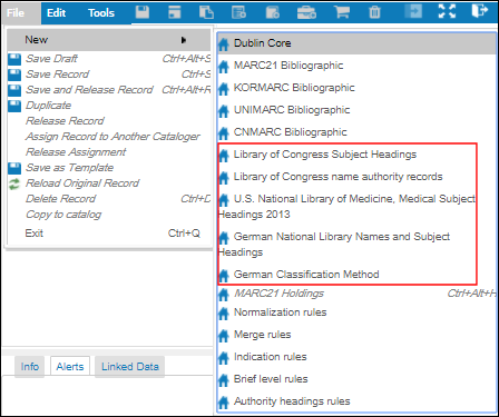 Authority Vocabulary Options in the MD Editor