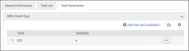 ISBN Validation Task Parameters - MARC 21/ KORMARC