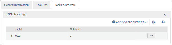 ISSN Validation Task Parameters - MARC 21 / KORMARC