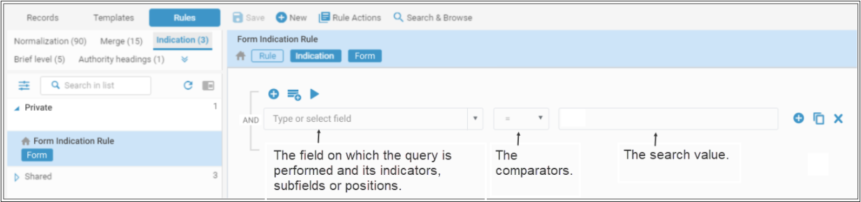 MDE indication rule fields breakdown