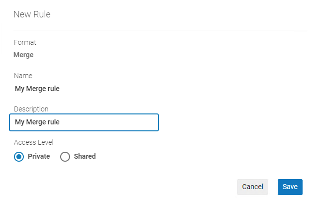 Merge rule dialog box