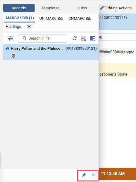 Open and unpinned Navigation Pane