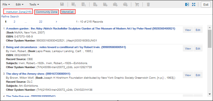 Search Resources Results Page