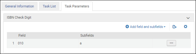 ISBN Validation Task Parameters - UNIMARC / CNMARC