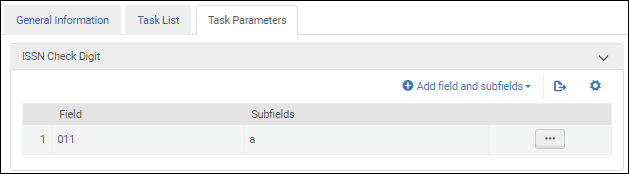 ISSN Validation Task Parameters - UNIMARC / CNMARC