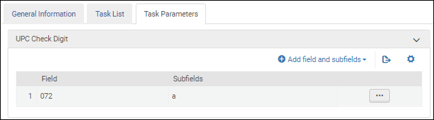 Universal Product Code Validation Task Parameters - UNIMARC / CNMARC