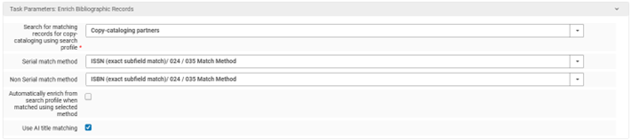 Enrich Bibliographic Records Task Parameters