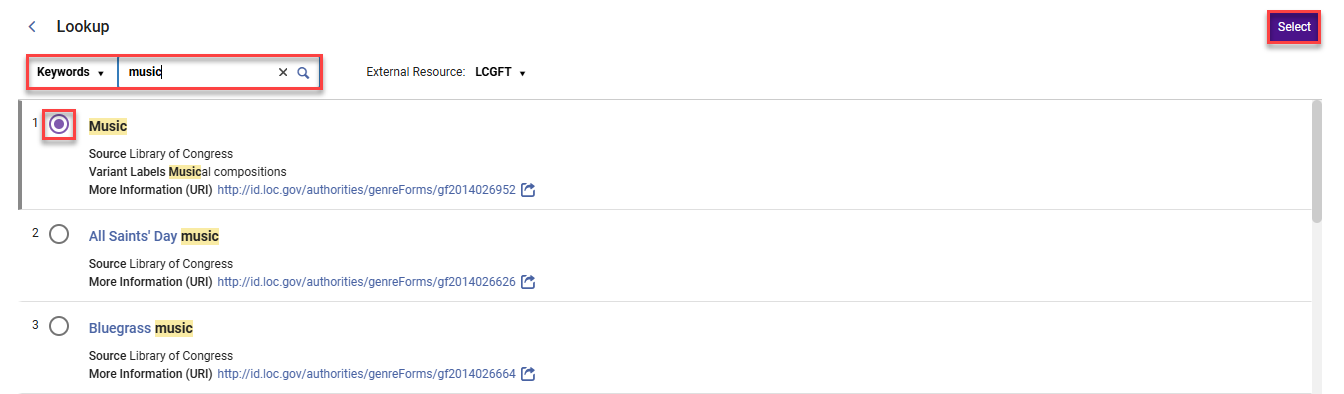 External Lookup service