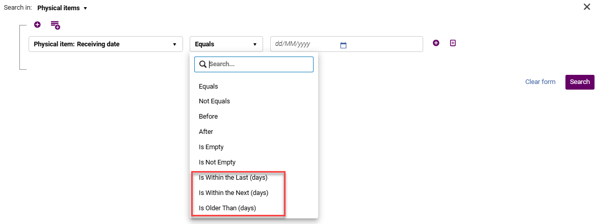 Date Range Search