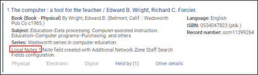 Search Results with Additional Search Field