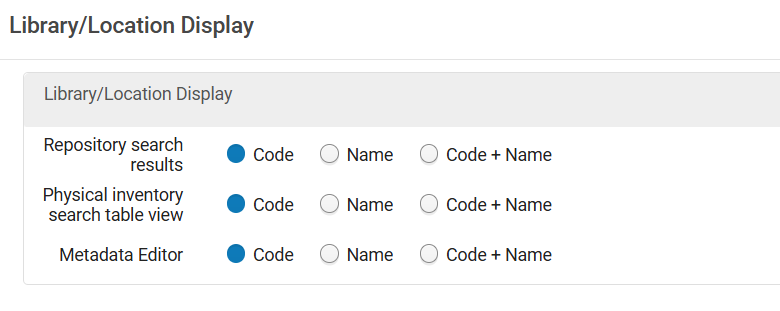 Configure how the Library or Location will be displayed.