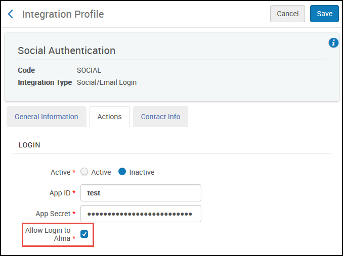 Social/Email Login Integration Profile