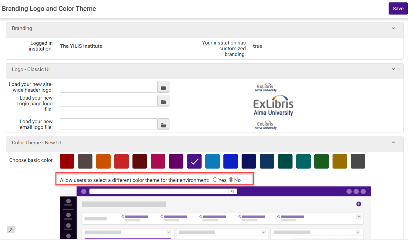The option to allow users to select their own color scheme.