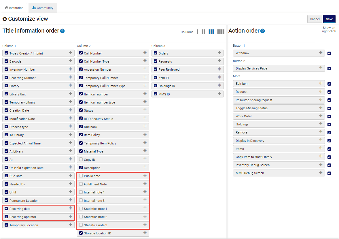 Physical Items Search - Added New Fields