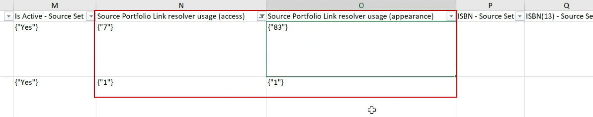Overlap Analysis Reports with the two new columns displayed