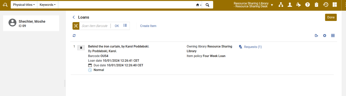 The Visiting Patron Checkout page for an InnReach customer.