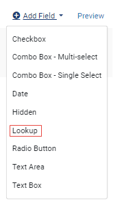 The lookup field in the list of fields to add.