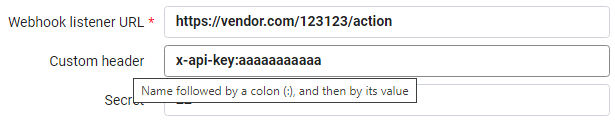 webhook listener URL.