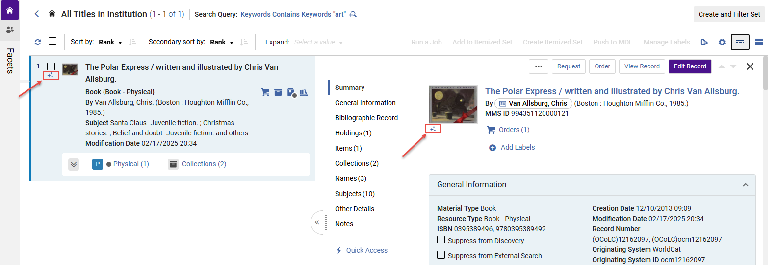AI Indication Displayed in the All Titles Search Results